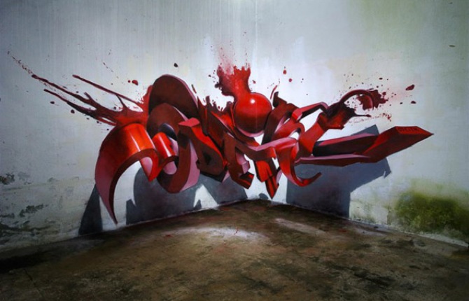 Anamorphic Graffiti Illusions by Odeith
