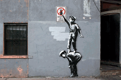 Banksy Street Art in Animated GIF8