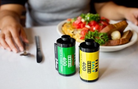 Film Canisters into Salt and Pepper Shakers