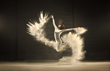 Acrobatic Dancer Around Dust