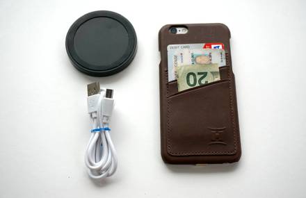 Leather HandiCase: Leather All-In-One Case with Qi Charger for iPhone 6 and 6 Plus