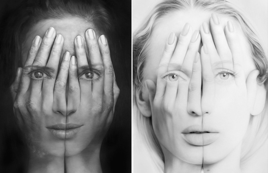 Realistic Double Exposure Paintings