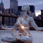 Cracked Light Woman Sculpture -0
