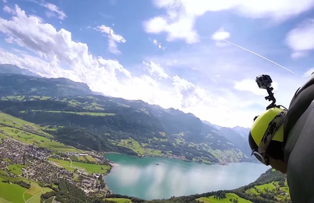 Majestic Wingsuit Flight in Switzerland