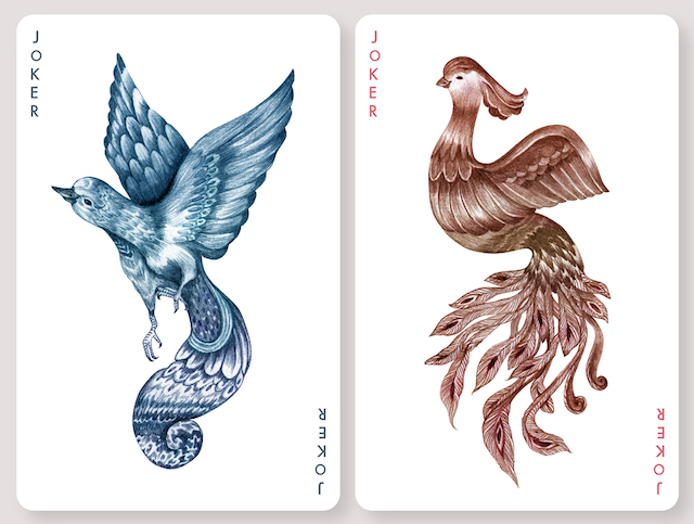 Playing Cards With Birds Illustrations by Karina Eibatova