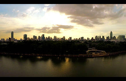 Aerial view of Bangkok at 7′ in the  morning.