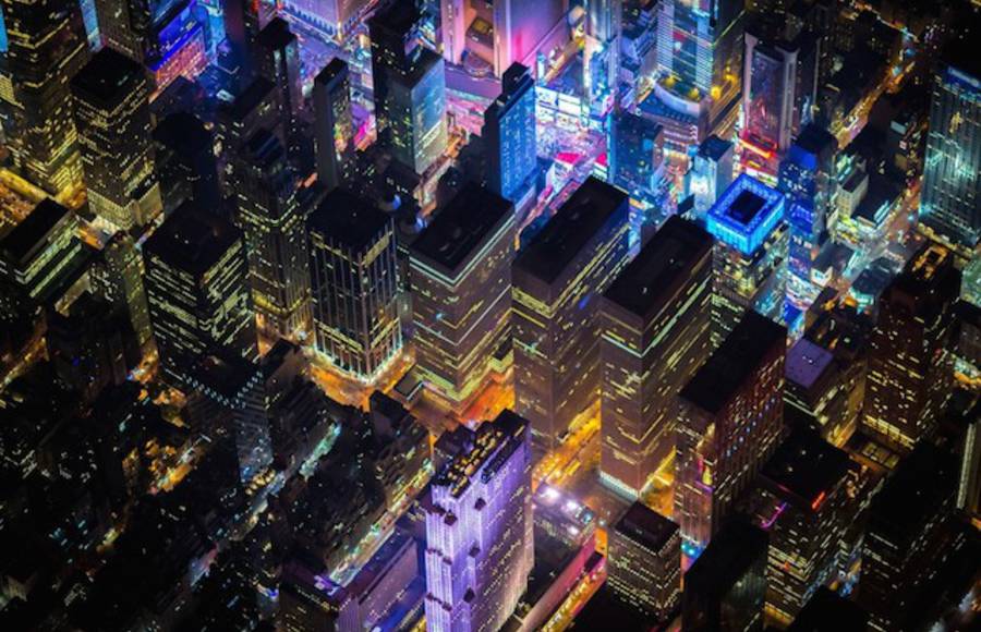 Aerial Pictures of New York at Night