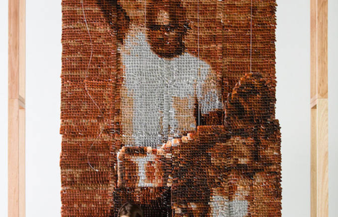 Portrait Made with Tea Bags