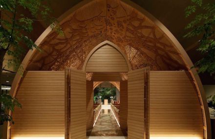Wedding Chapel Made with 100 Carved Wood Panels