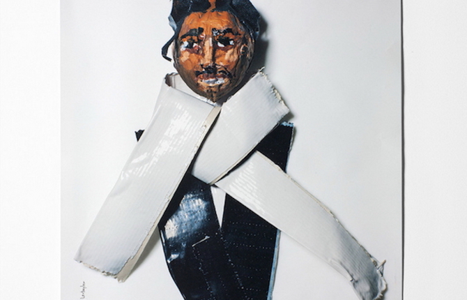 Famous Figures Made with Nuts and Adhesive Tape