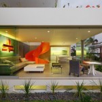 Flashy Orange Staircase in Modern Home-1