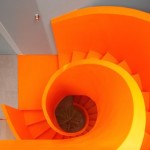 Flashy Orange Staircase in Modern Home-10