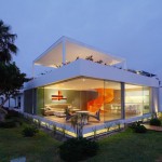 Flashy Orange Staircase in Modern Home-13