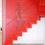 Hanging Red Stairs in London House-2