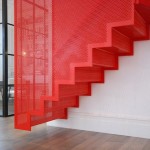 Hanging Red Stairs in London House-3