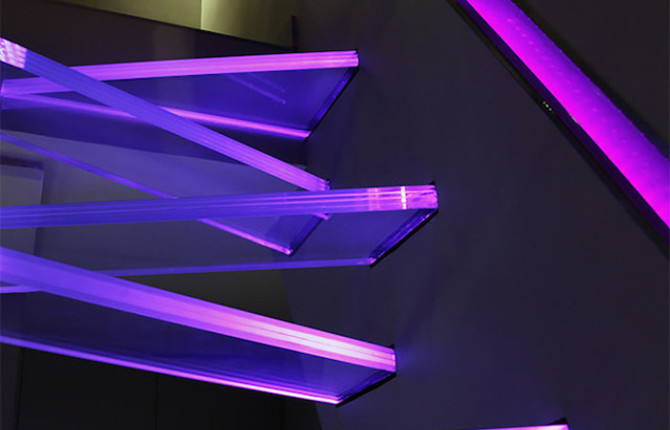 Illuminated Glass Staircase