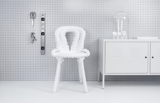 White 3D-Printed Chair