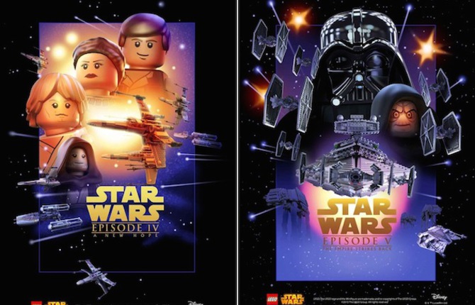 Star Wars Movie Posters in LEGO