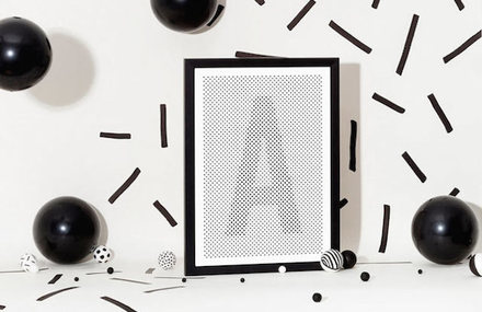 The Alphabet Shaped by Black Dots