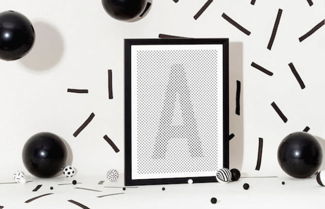 The Alphabet Shaped by Black Dots
