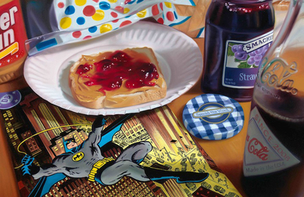 Photorealistic Paintings of Food and SuperHeroes