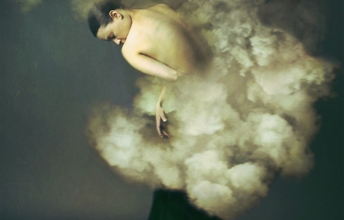 Woman Portraits Showing Chaos with Smoke