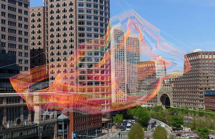 Ethereal Aerial Sculpture High Above Boston
