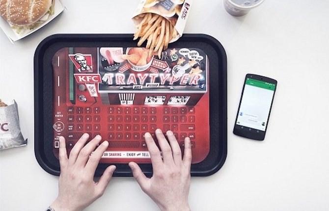 KFC Paper Tray as Keyboard