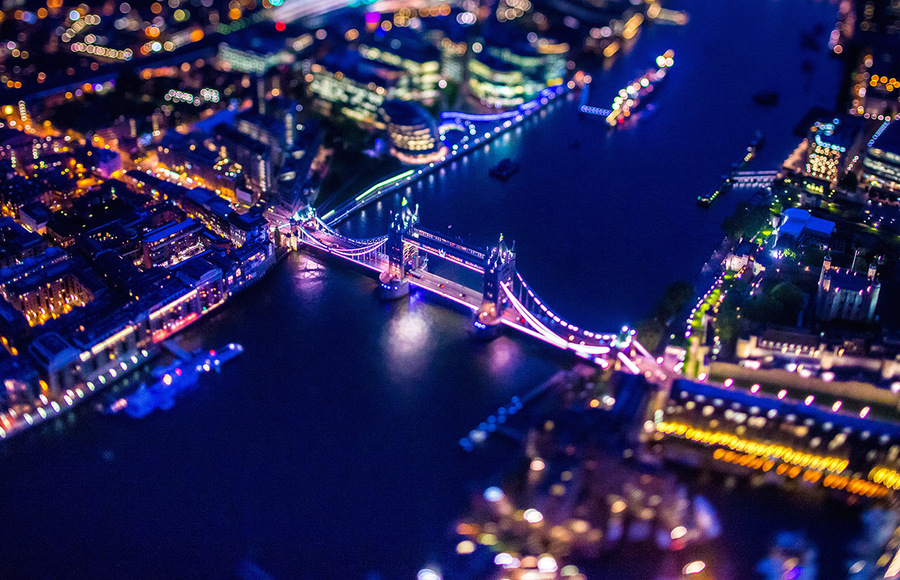 London From Above at Night