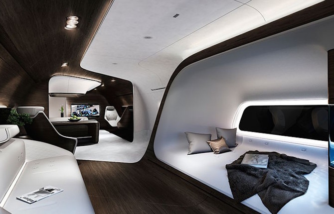 Luxurious and Warm Aircraft Cabin