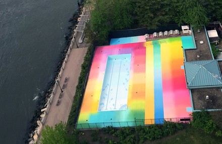 Stunning Rainbow Floor at The Swimming Pool