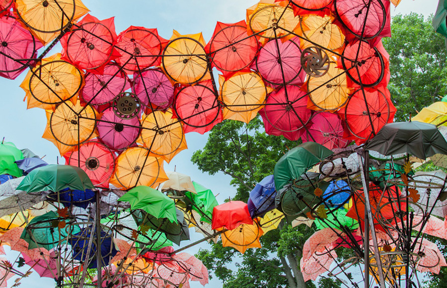 Colorful Umbrellas for a Dreaming Area
