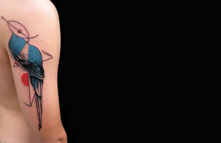 Geometric Tattoos Inspired by Modern Art