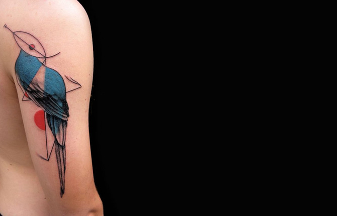 Geometric Tattoos Inspired by Modern Art