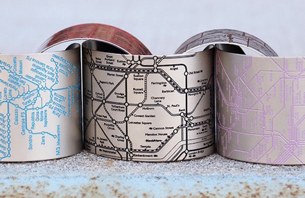 Engraved Subway Maps on Bracelets