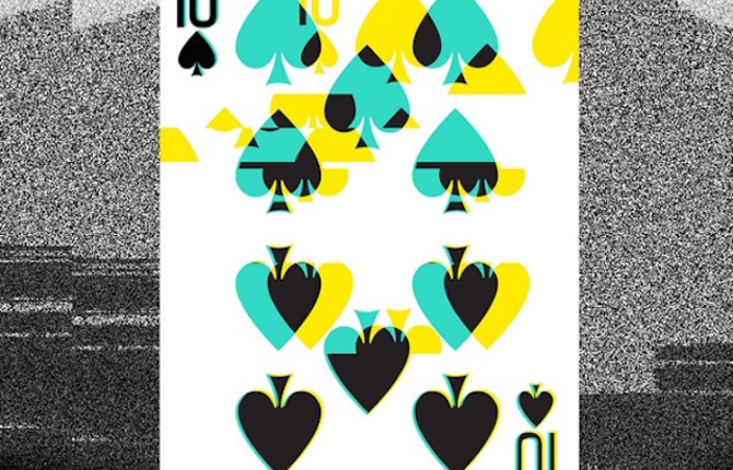 Deck of Playing Cards Featuring Glitches