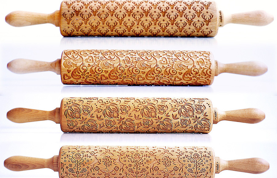 New Laser Engraved Wooden Rolling Pins