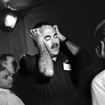 At a special event for entrepeneurs hosted by the top venture capital firms, Joe Schoendorf, from Accel Partners, reacts to an entrepeneur's idea for a start-up.