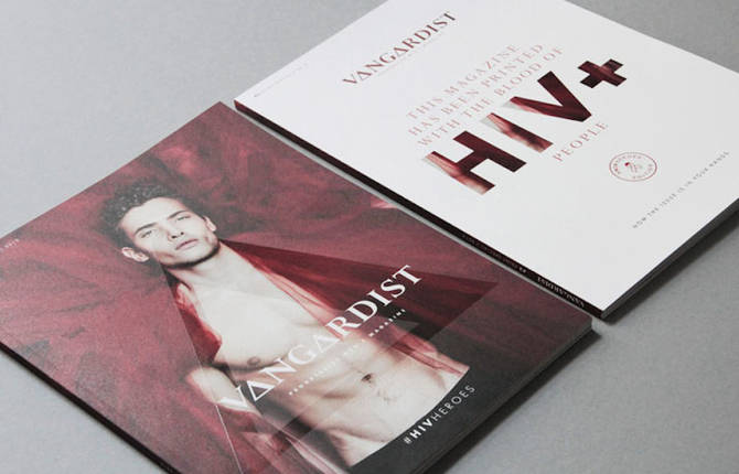 A Magazine Cover Printed with HIV Positive Infused Ink