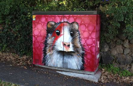 Animal Caricatures on Utility Boxes