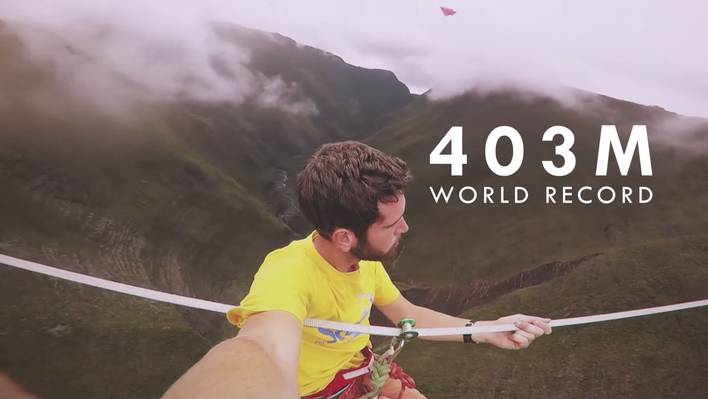 Nathan Paulin – 403m Highlining World Record