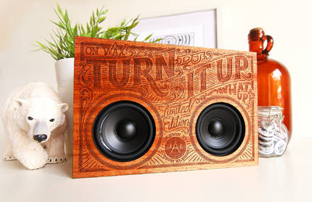 Wooden Engraved Bluetooth Boombox