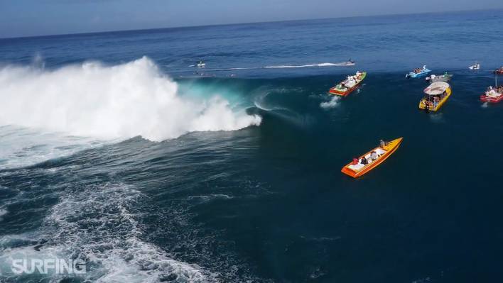 Aerial Surf Video in Tahiti