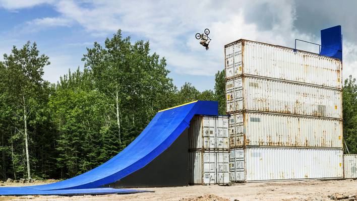 A BMX Ride on Containers