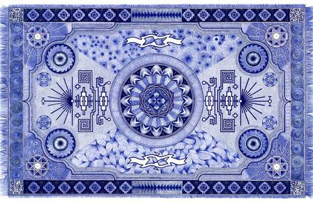 Blue Pencil Illustrated Carpet