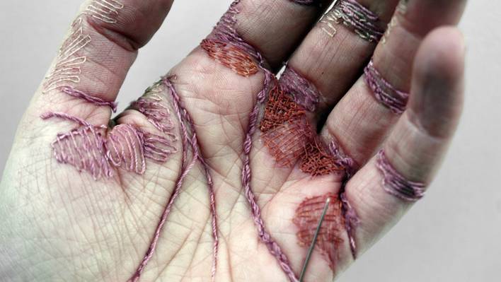 Embroidered Human Hands