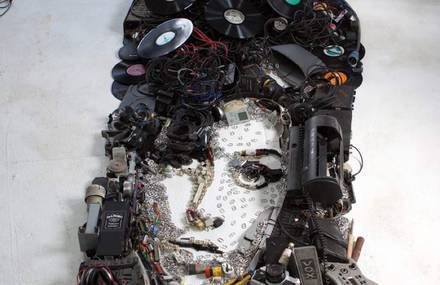 Portraits Created with Music Instruments and Objects