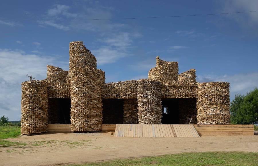 Wooden Off-Cuts Architectural Structure