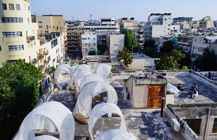 Rooftop Installation Filled by Bedouin Tents