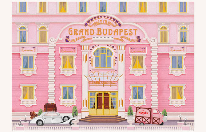 Postcards and Stamps Inspired by Wes Anderson